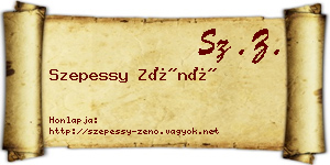 Szepessy Zénó névjegykártya
